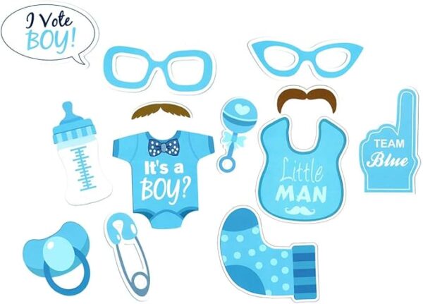Baby Photo Booth Props Gender Reveal Party Boy or Girl Shower Birthday Party - Image 2