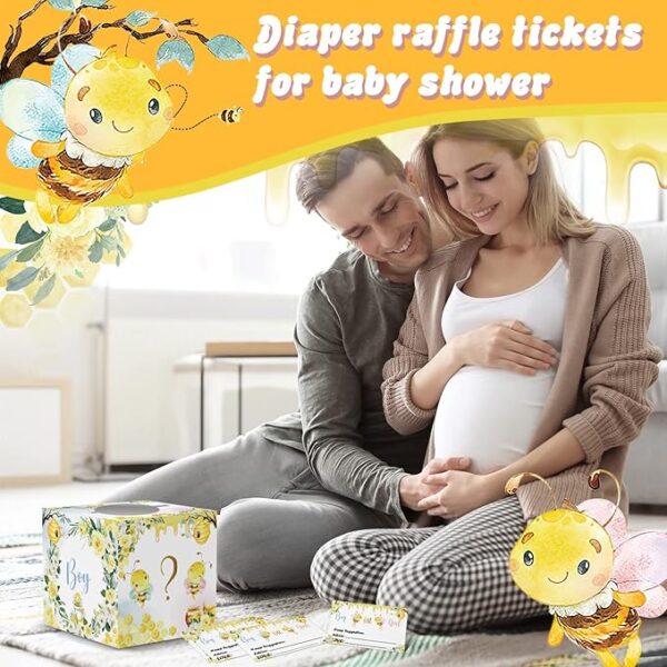 Baby Gender Reveal Voting Box – Bee Rose Theme with 50 Ballot Cards - Image 4
