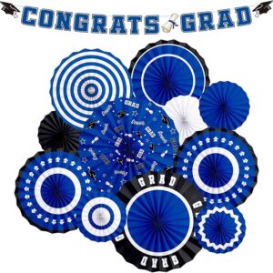 2025 Blue Graduation Party Kit – Banner & Paper Fans