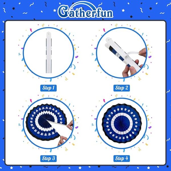 2025 Blue Graduation Party Kit – Banner & Paper Fans - Image 3
