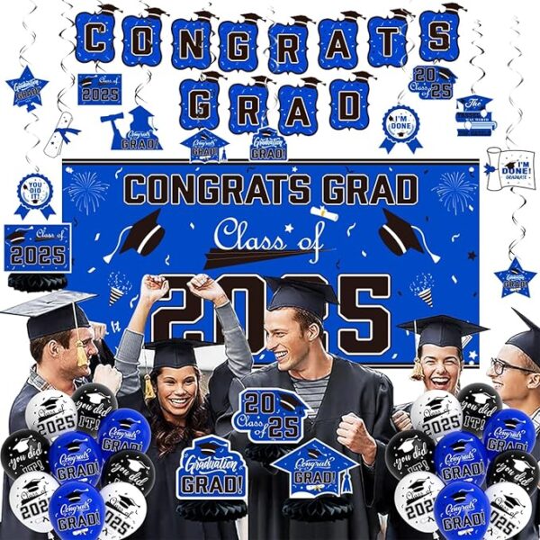 Class of 2025 Blue Graduation Decor Kit - Image 2