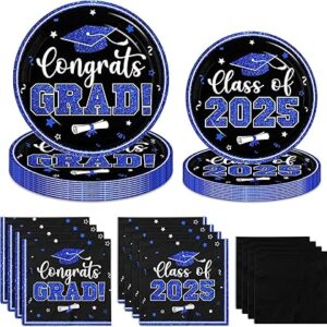 200pc Blue & Black 2025 Graduation Set (Serves 50)