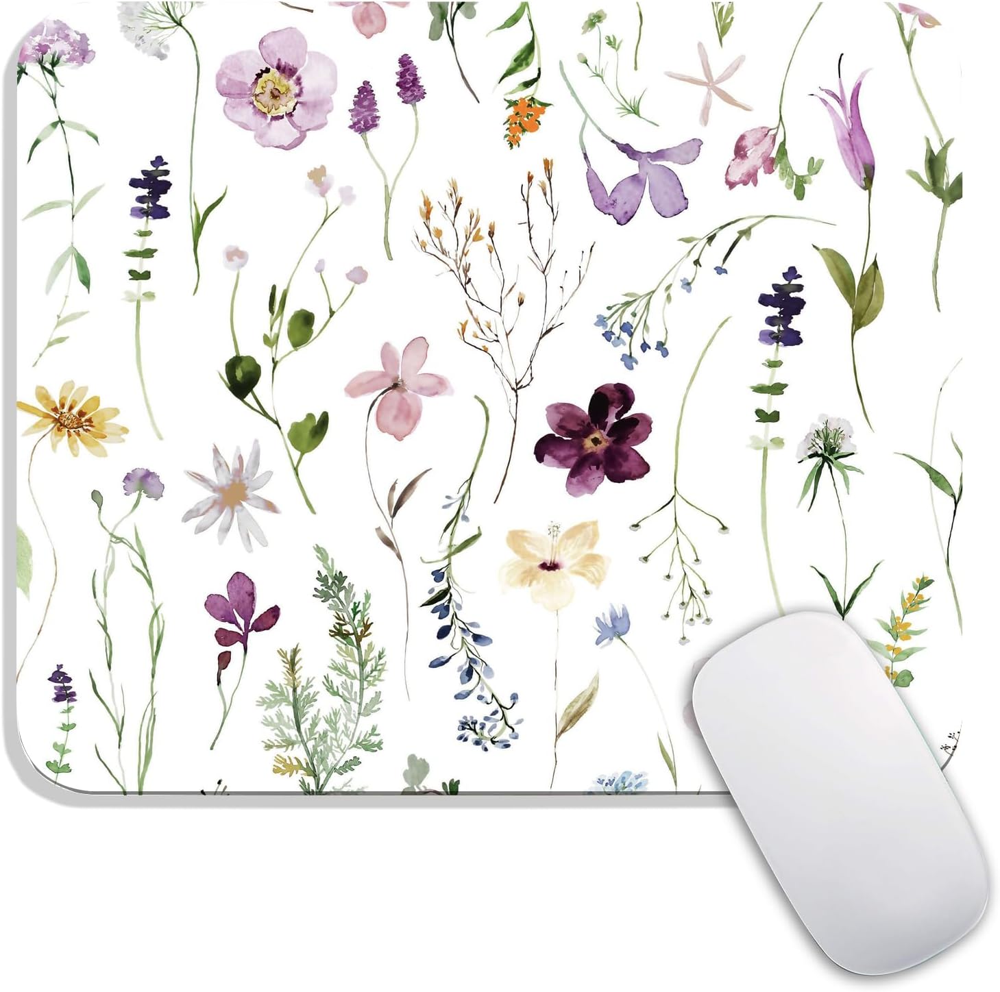 Personalized Flower Mouse Pad, Non-Slip Rubber Base, Washable