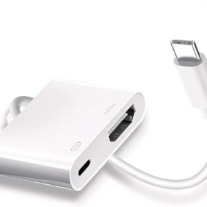 USB-C to HDMI Adapter with Charging Port 4K@60Hz for Smartphones, Tablets, and Laptops to TV or Projector