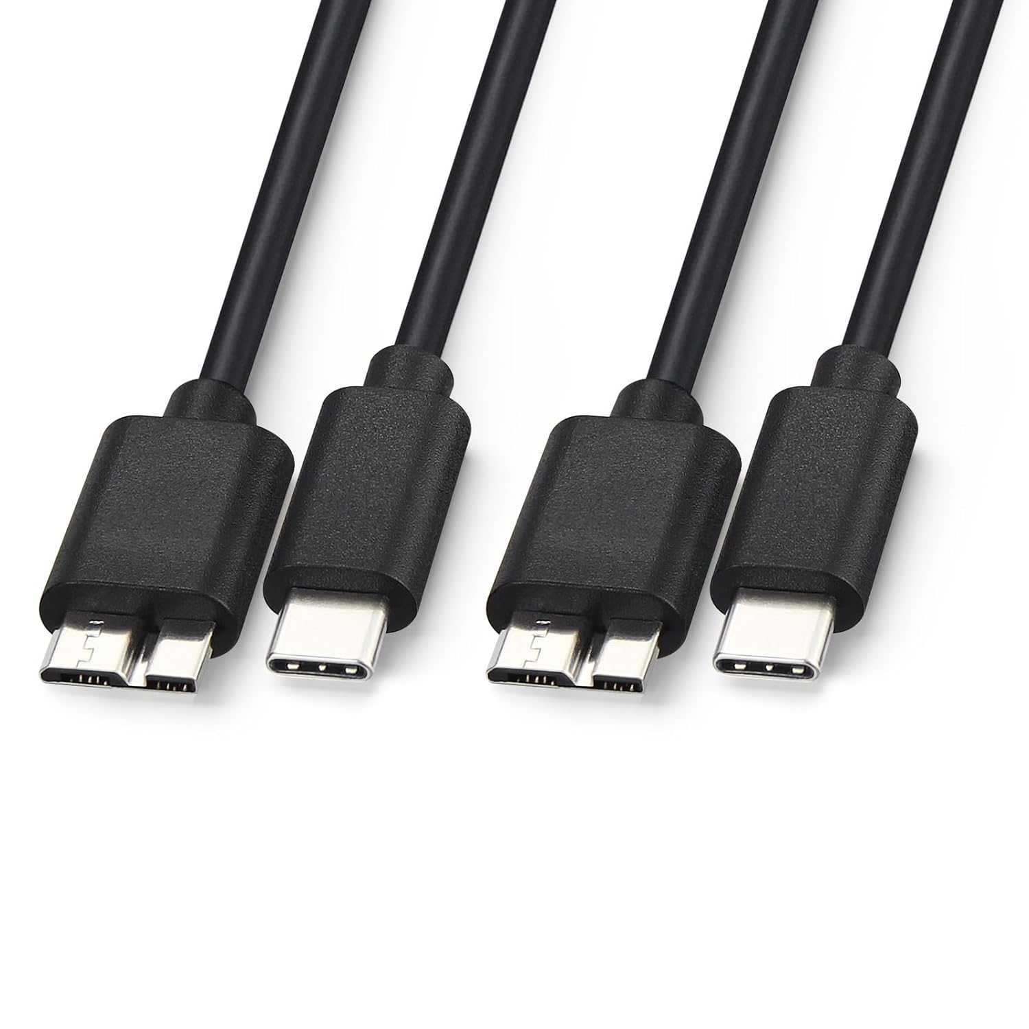 2 Pack 3ft USB 3.0 Micro-B to USB-C External Hard Drive Data Cable