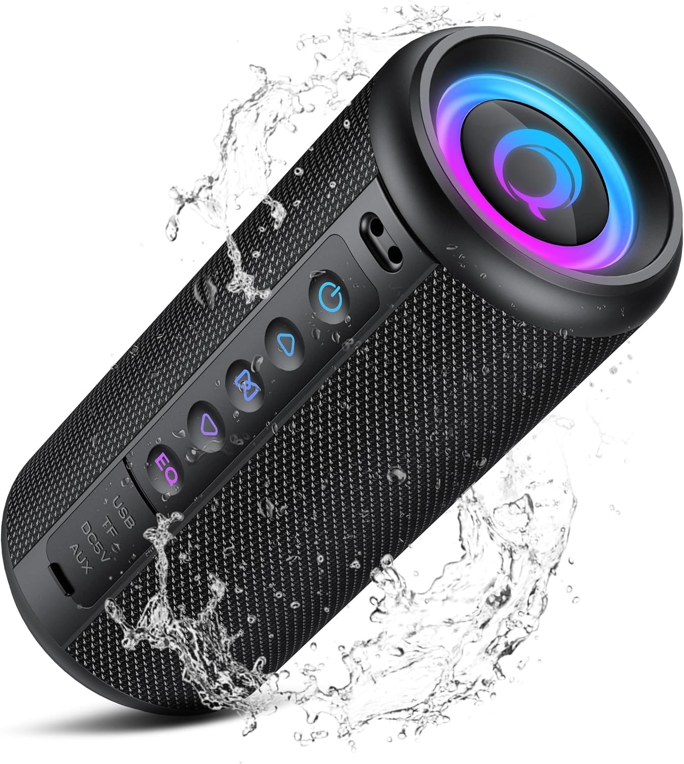 Portable Bluetooth Speaker, 20W HD Stereo, 20H Playtime, LED Lights, IPX7 Waterproof, TWS Pairing, Built-in Mic