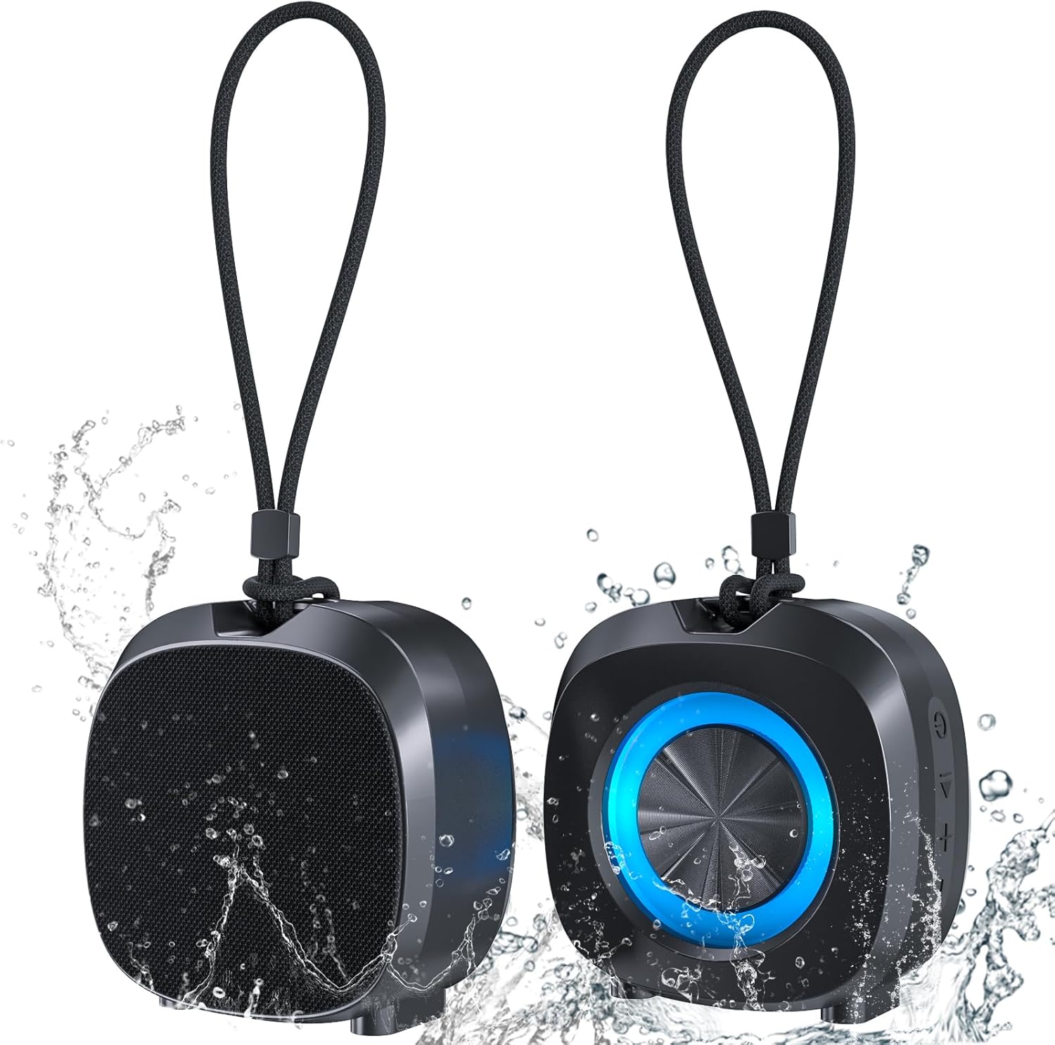 Portable Bluetooth Speaker, Clear Loud Stereo Sound, Deep Bass, Wireless, TWS, IPX5 Waterproof, LED Lights, Long Playtime