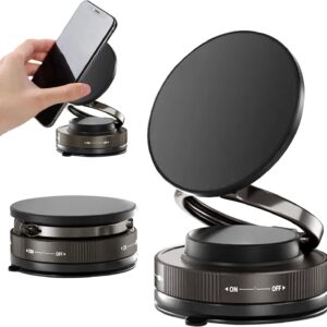Vacuum Magnetic Car Phone Mount – 360° Adjustable Foldable MagSafe Holder with Strong Suction Cup, Universal Fit for Smartphones