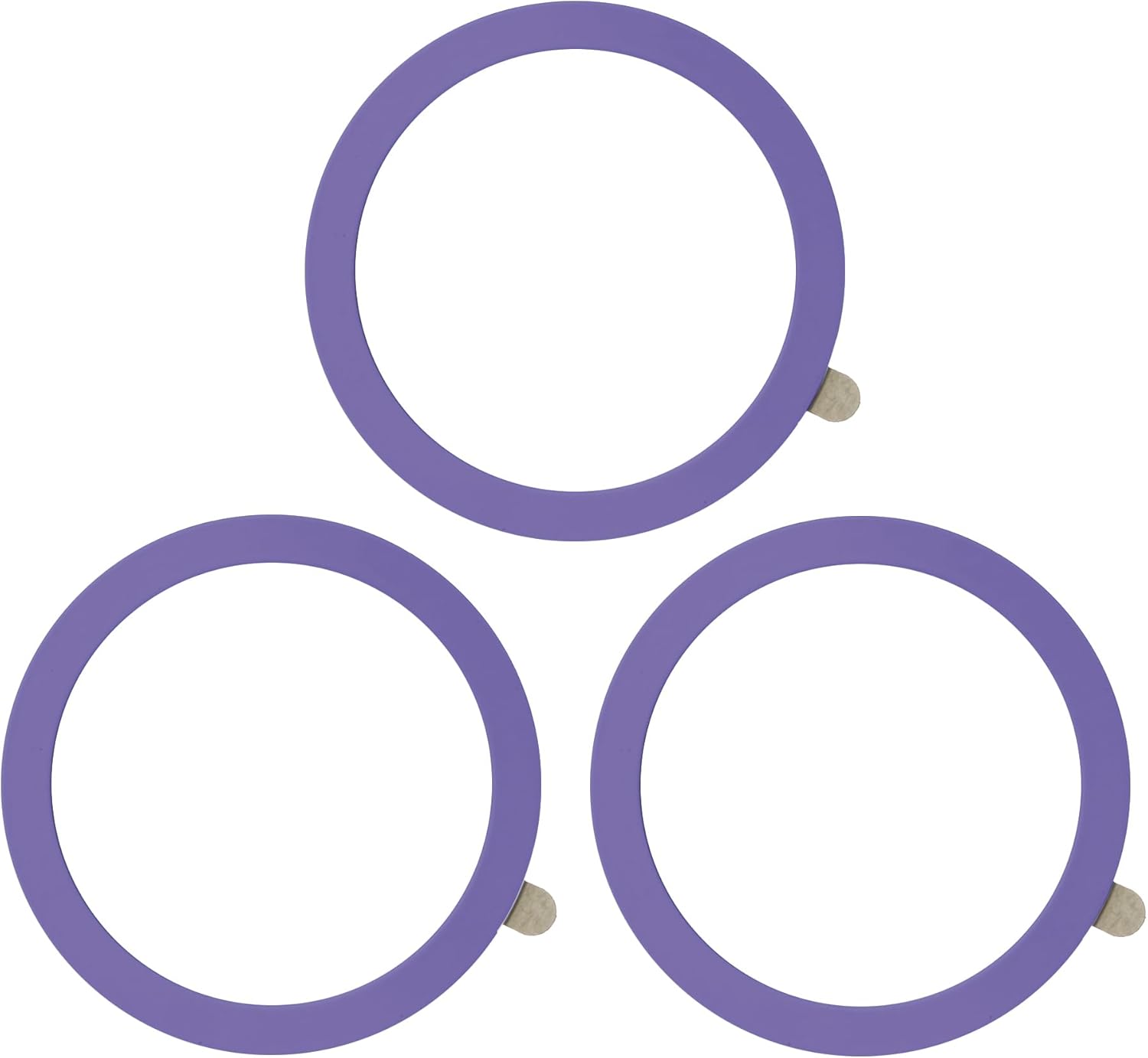 Universal Magnetic Metal Ring Sticker for Phone Cases, Mag-Compatible Mount Adapter, 3-Pack, Light Purple