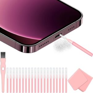 Portable Phone & Earbud Cleaning Kit USB C & Charging Port Cleaner Tools, Multi-Purpose Mobile Device & Earphone Cleaning Set, Pink