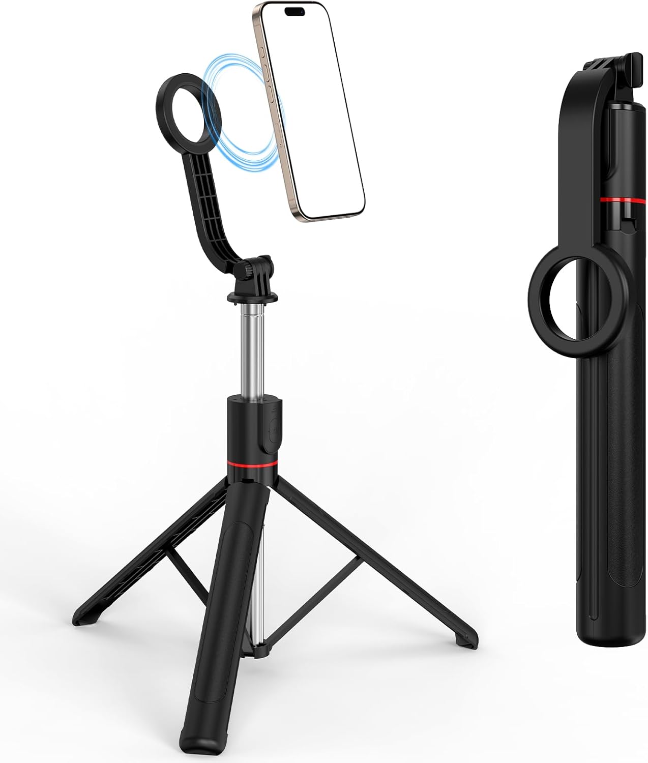 67 Inch Magnetic Tripod Extendable Selfie Stick with Remote Adjustable Phone Mount Stand for Video Recording