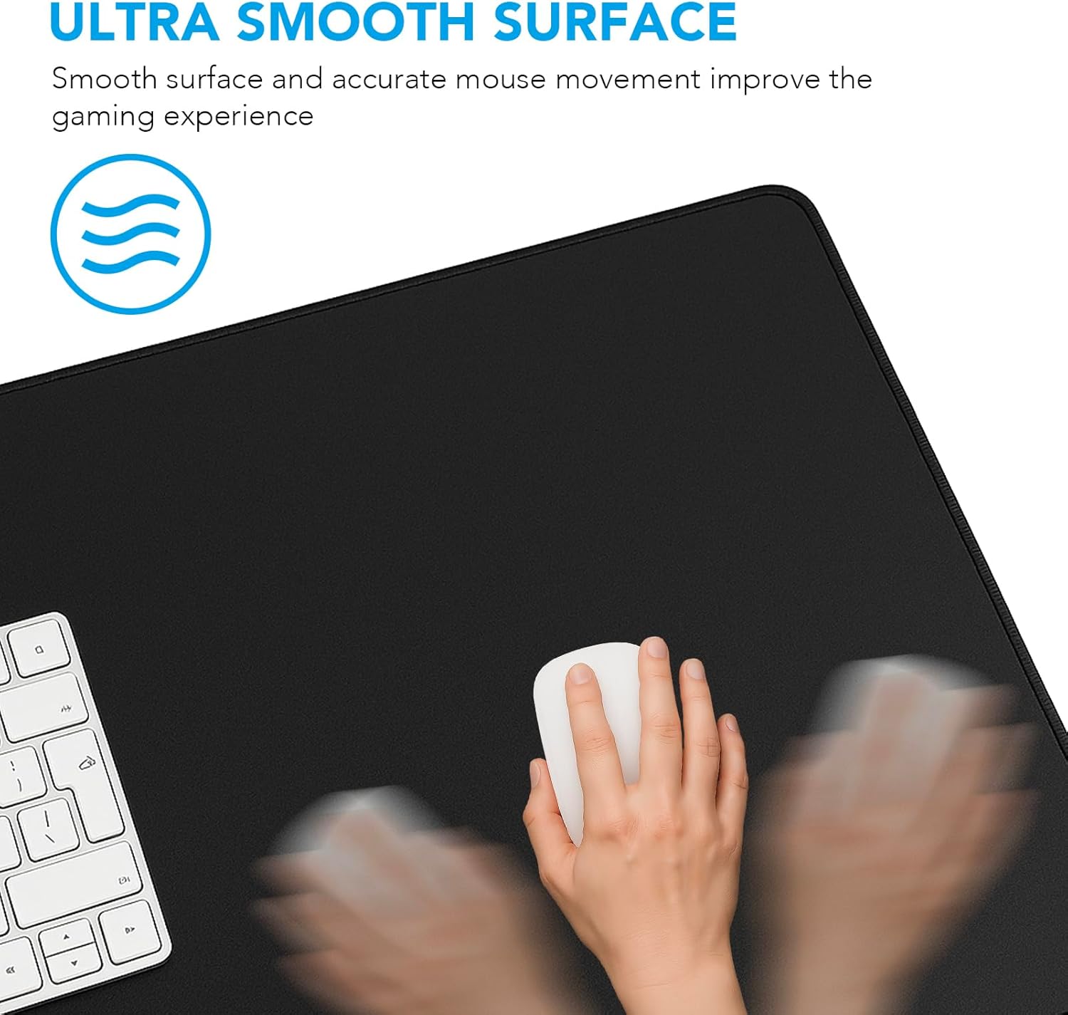 Large Mouse Pad Desk Mat Non-Slip Rubber Base Waterproof XXL Gaming Mousepad with Stitched Edges Long Keyboard and Mouse Mat for Office and Home 31.5 × 15.7 Inch, Black - Image 2