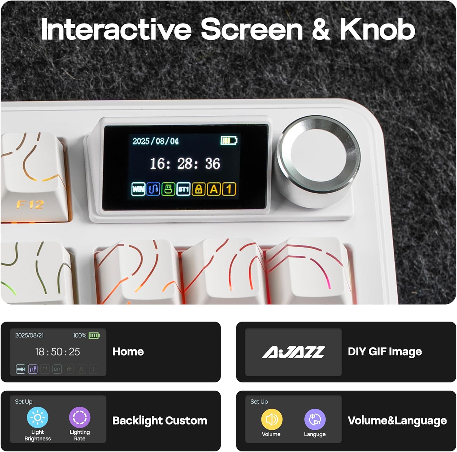 AJAZZ AK870 V2 TKL Wireless Gasket Mechanical Keyboard with RGB, 5-Layer Padding & 10000mAh Battery – White - Image 4