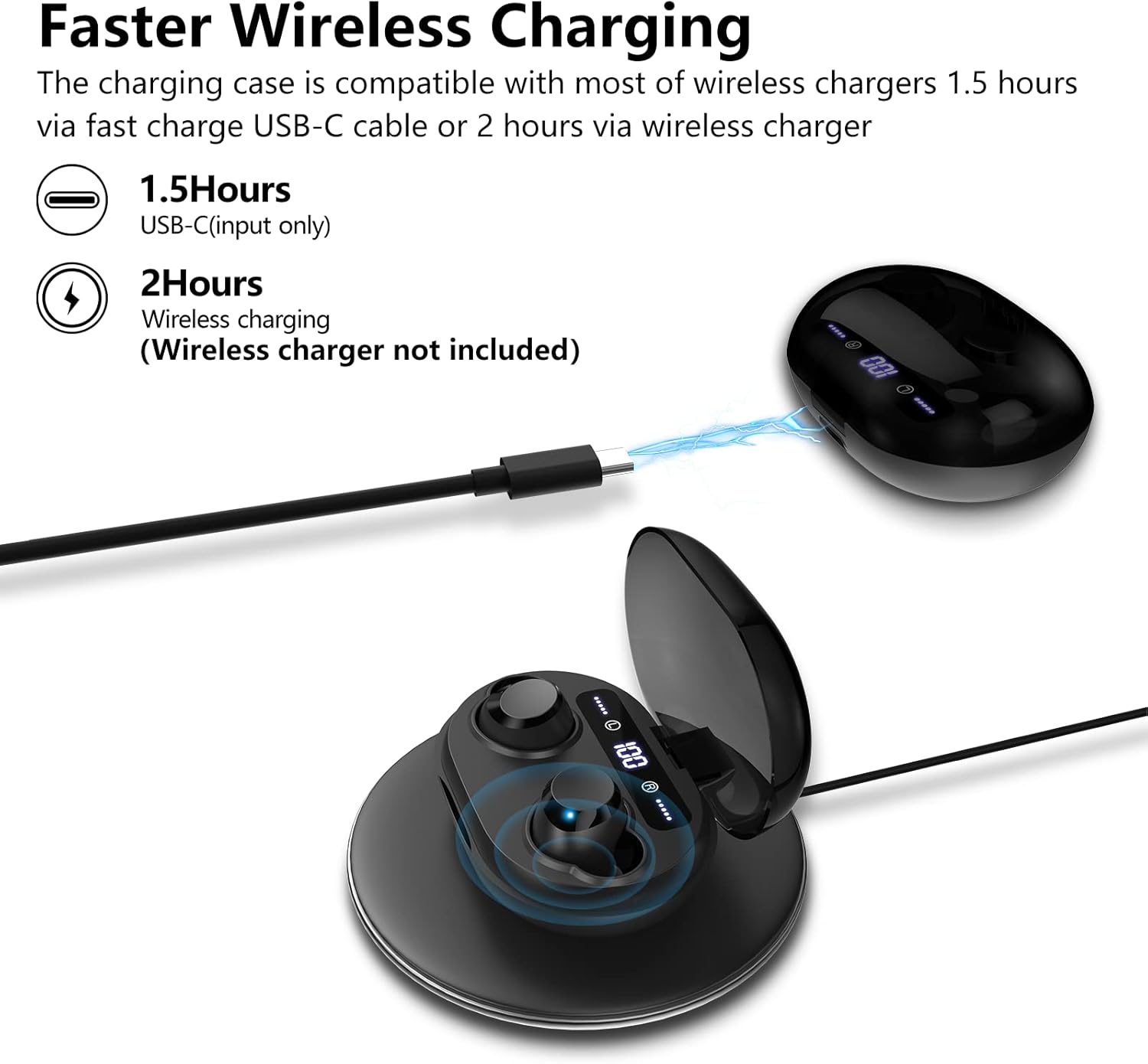 Wireless Earbuds with Deep Bass and LED Charging Case - Image 4