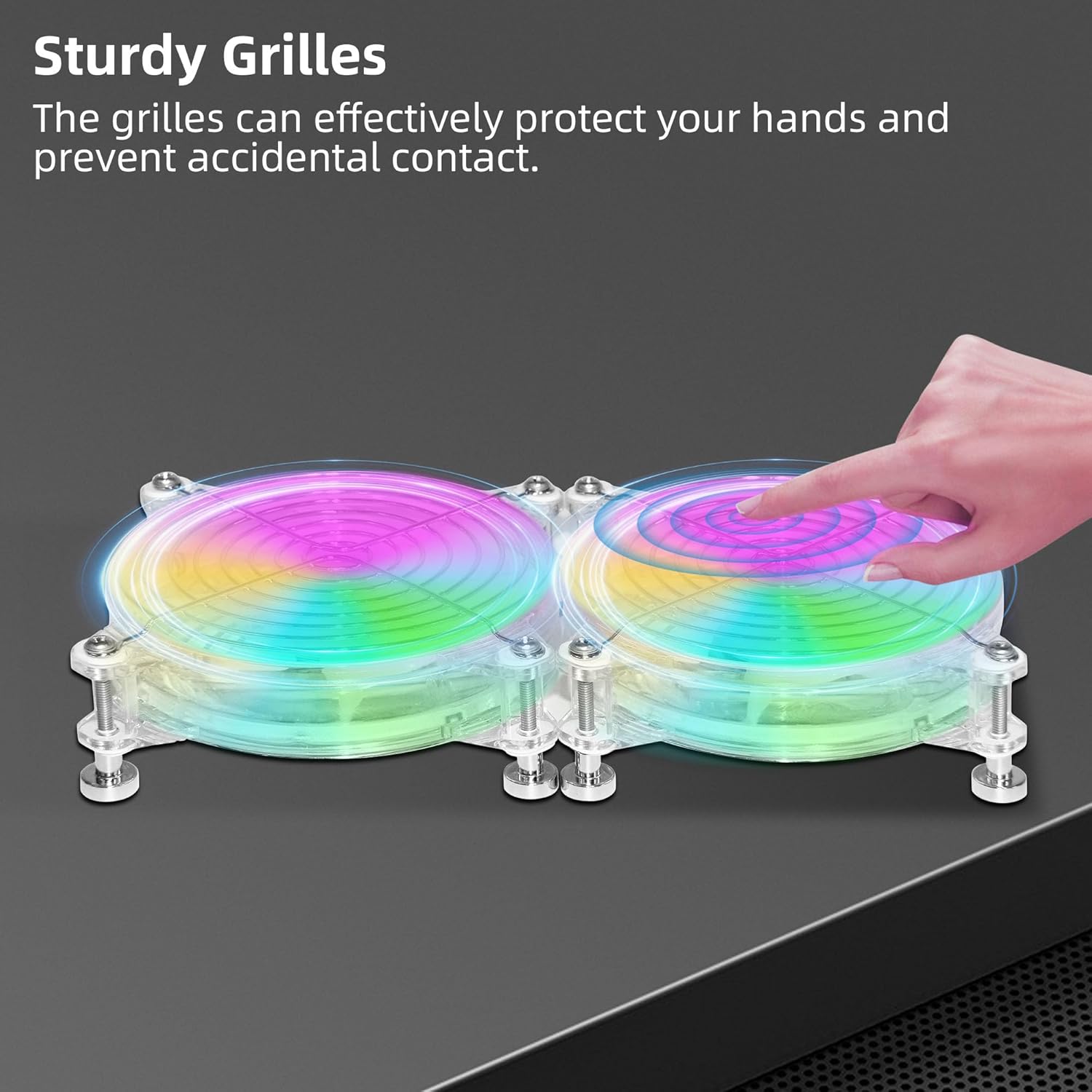 2 Pack 120mm USB RGB PC Fans Quiet LED Cooling Fans with Magnetic Screws Compatible with PC Case, Server, and TV 5V - Image 3