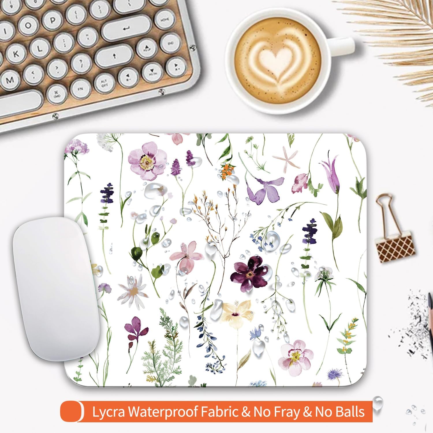 Personalized Flower Mouse Pad, Non-Slip Rubber Base, Washable - Image 3