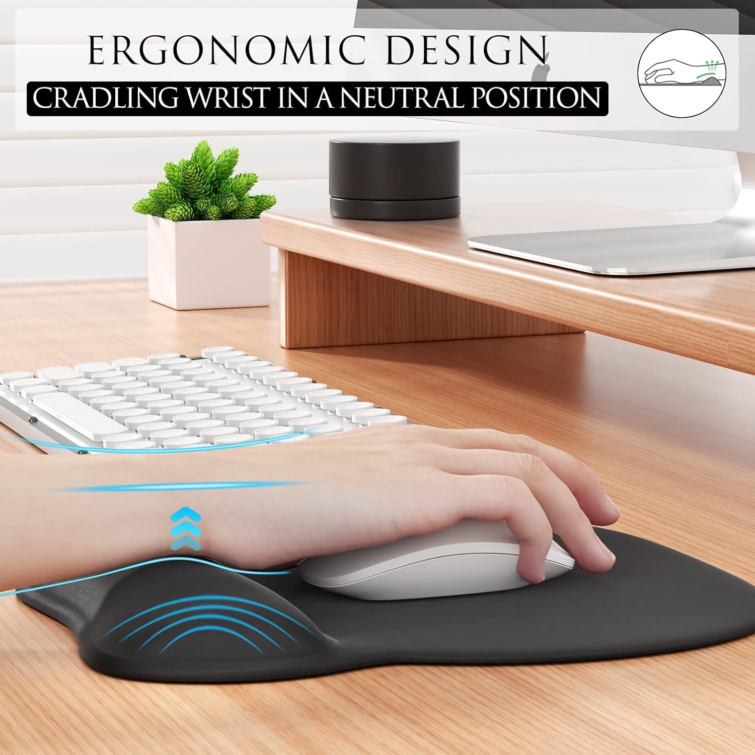 Ergonomic Mouse Pad with Gel Wrist Rest - Image 3
