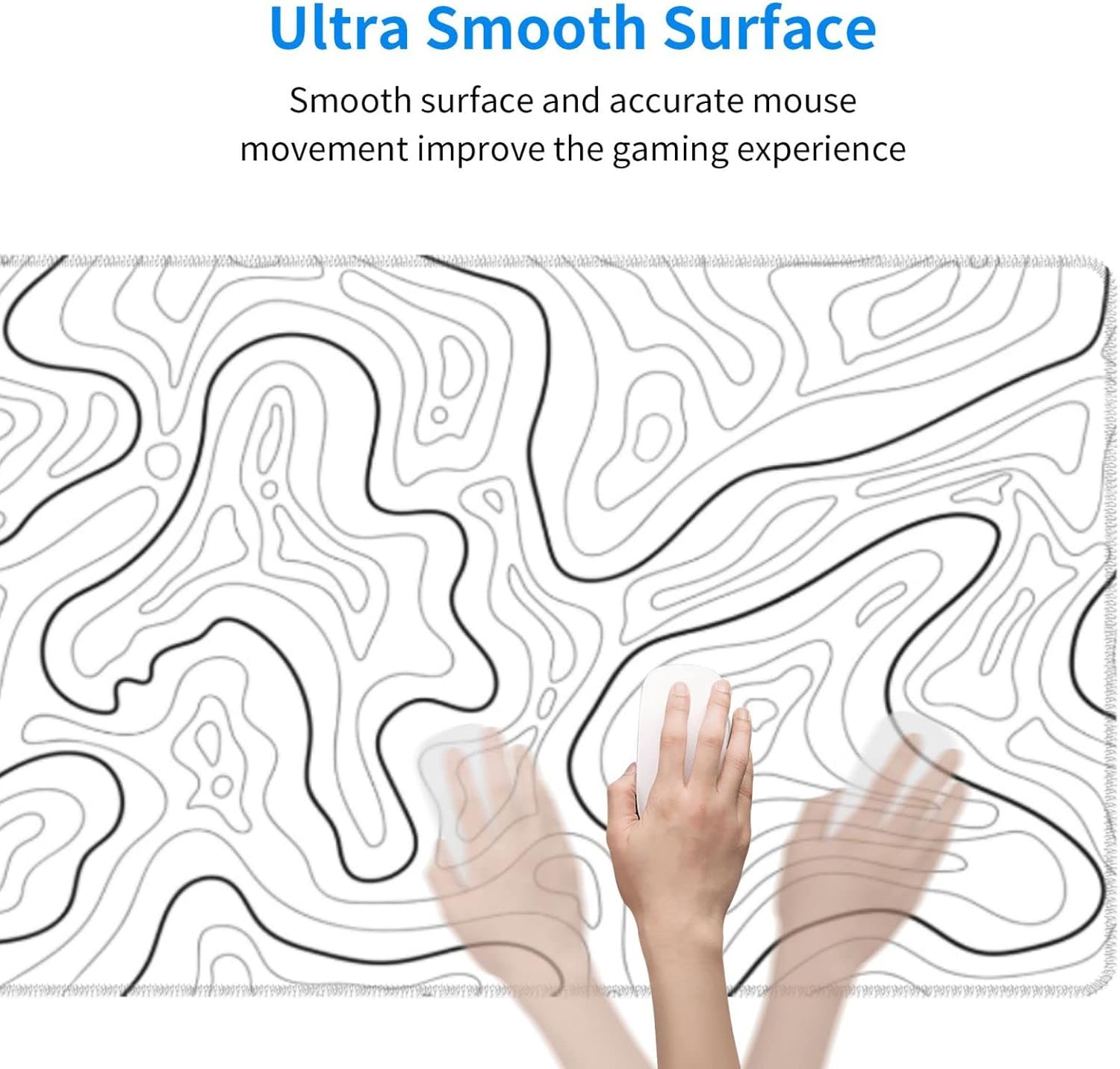 Abstract Topographic Gaming Mouse Pad, Large Desk Mat - Image 3