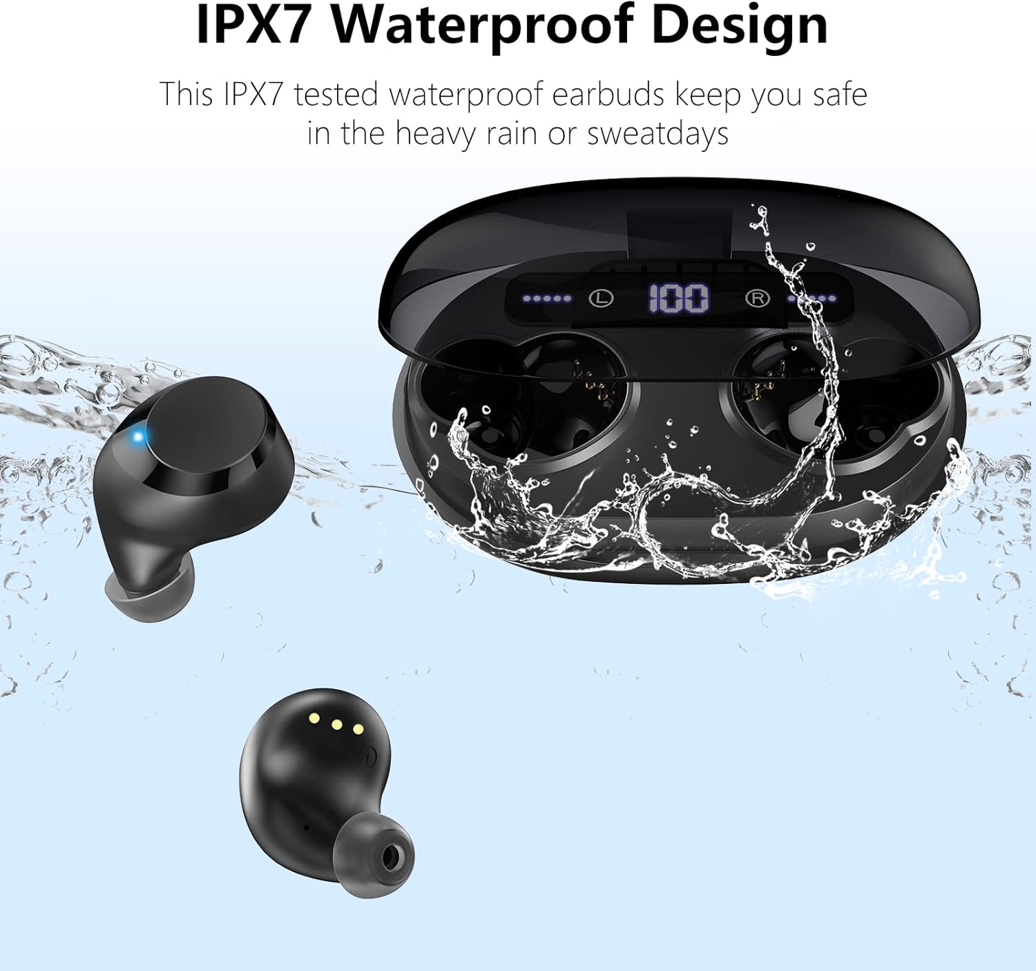 Wireless Earbuds with Deep Bass and LED Charging Case - Image 3