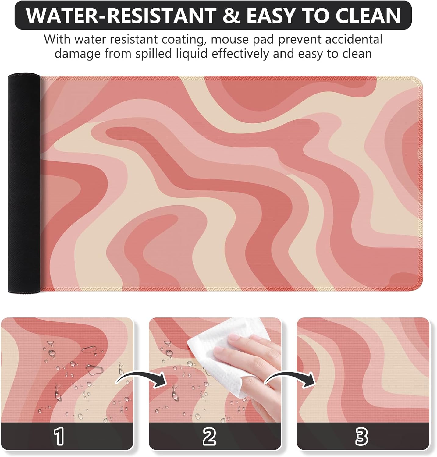 XXL Large Mouse Pad Extended Desk Mat with Non-Slip Rubber Base Stitched Edges Oversized Mousepad for Office and Home Use - Image 4