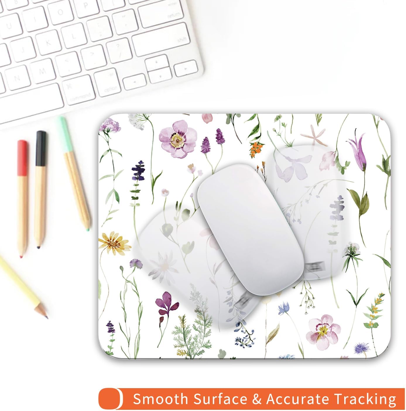 Personalized Flower Mouse Pad, Non-Slip Rubber Base, Washable - Image 2