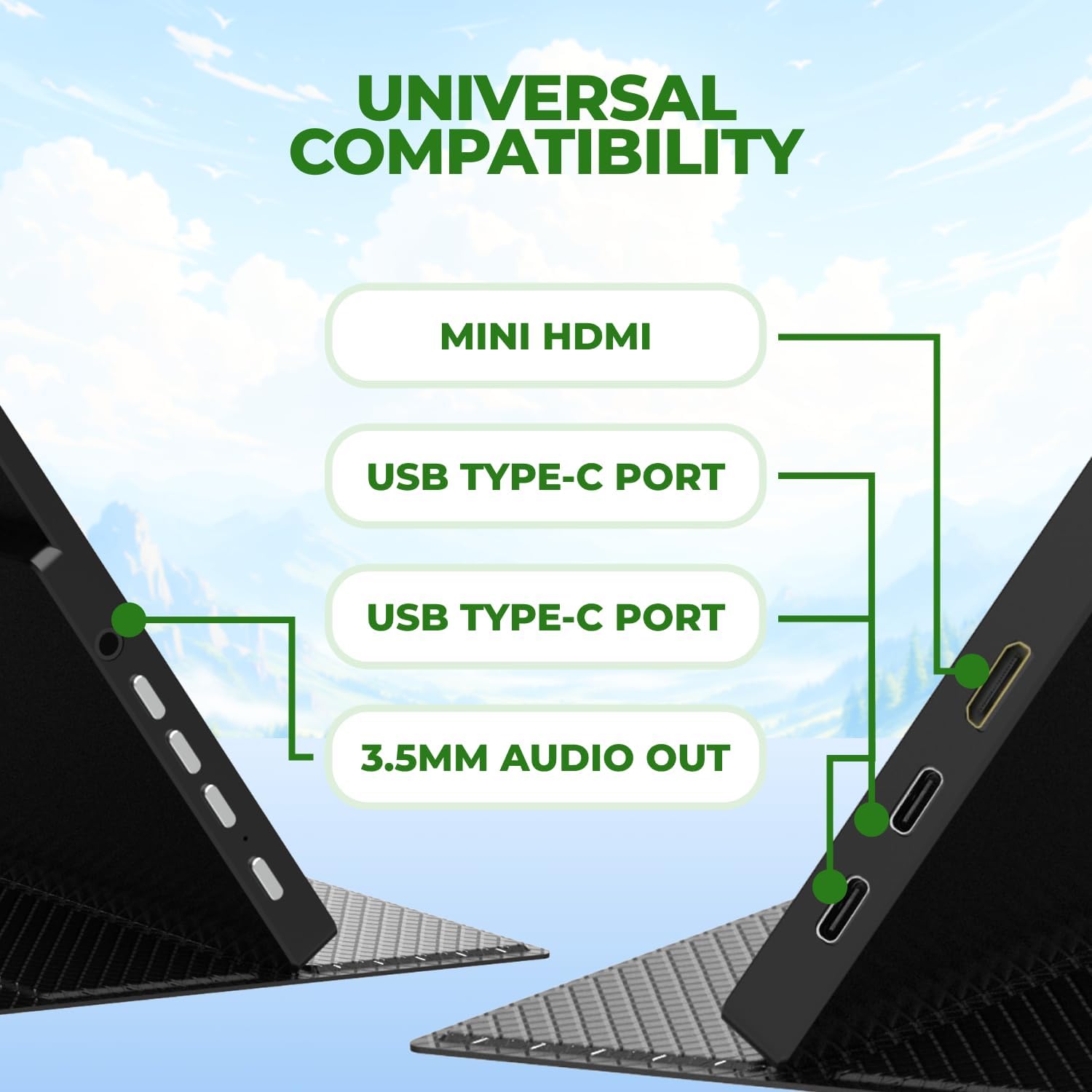 15.6-Inch FHD 1080p Portable IPS Monitor USB-C Mini HDMI Built-In Speakers Smart Cover - Image 4