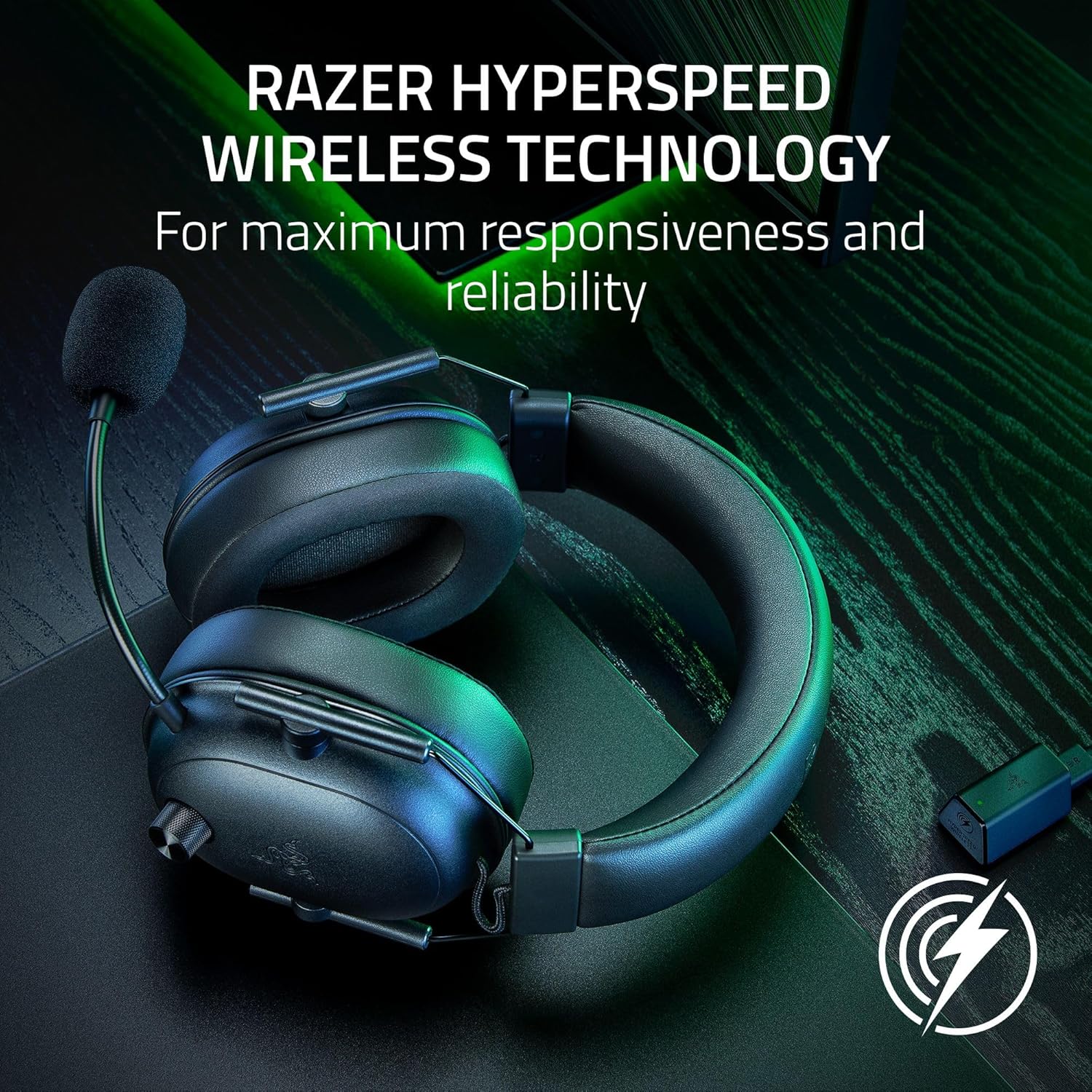 HyperSpeed Wireless Gaming Headset, Black, THX Spatial Audio - Image 2