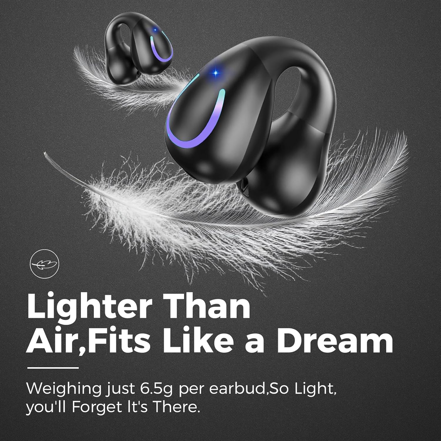 Wireless Bone Conduction Earbuds with ENC Mic, Sports/Gaming - Image 2