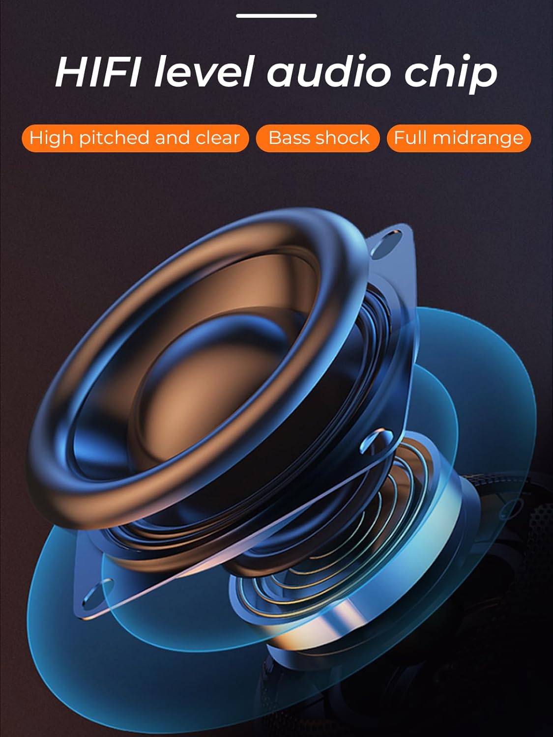 Portable Bluetooth Speaker, Clear Loud Stereo Sound, Deep Bass, Wireless, TWS, IPX5 Waterproof, LED Lights, Long Playtime - Image 4