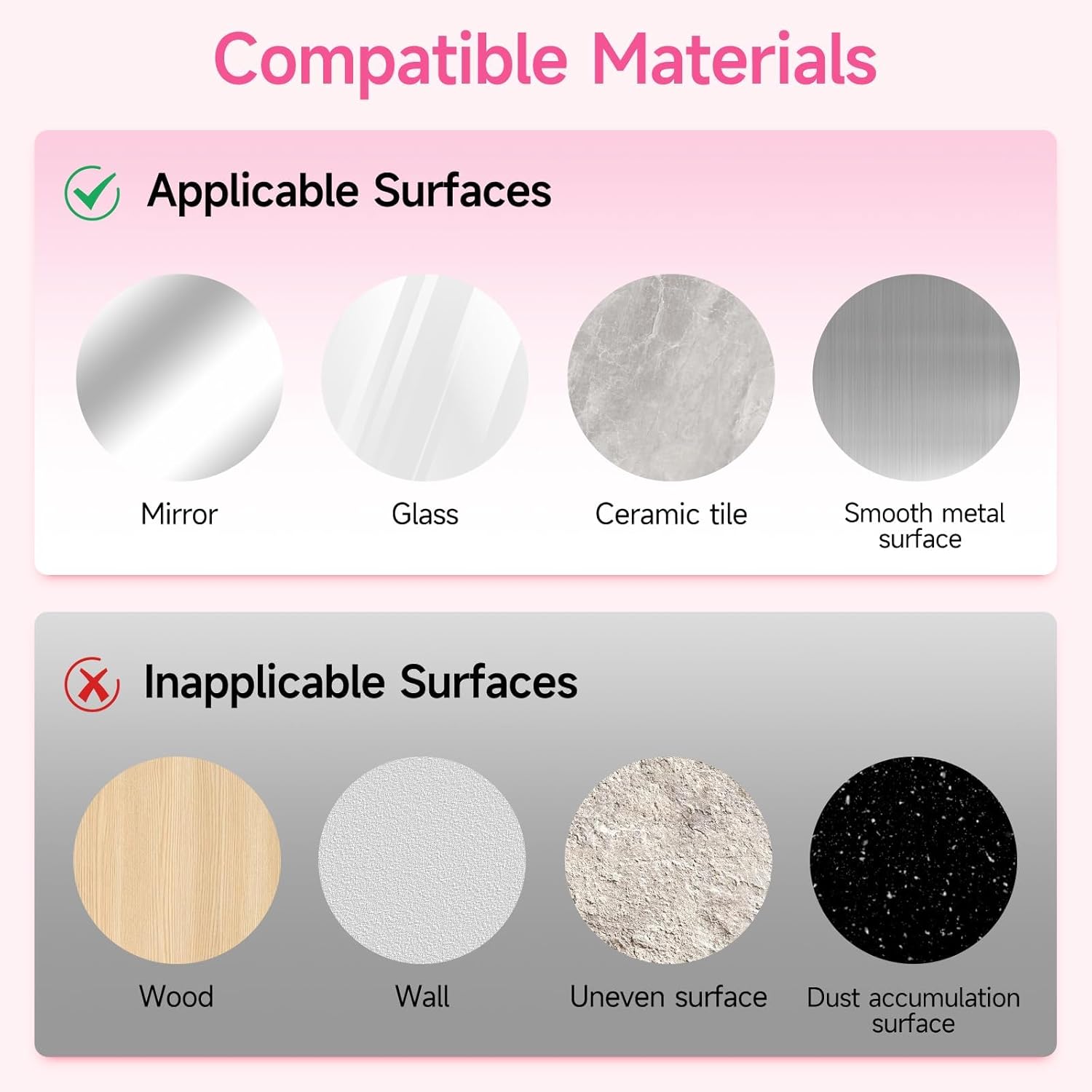 Silicone Suction Cup Phone Mount – Double Sided Hands Free Phone Holder with Strong Grip for Selfies & Videos, Universal Phone Stand for iPhone & Android, Light Pink - Image 4